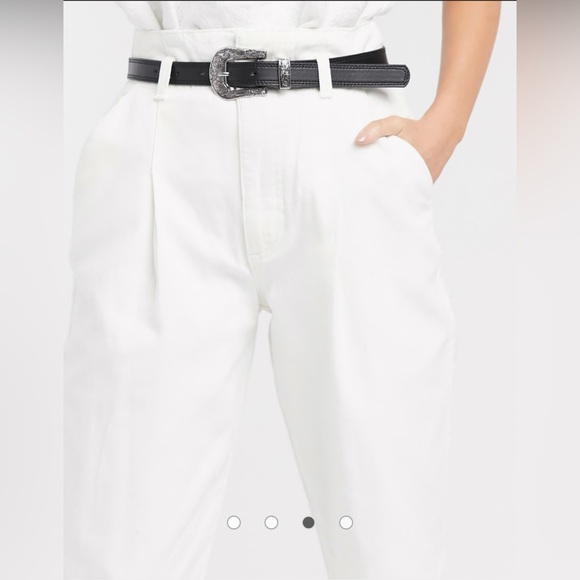 New Look High Rise Ovoid Shape White Denim Pants | Size 10 - Picture 4 of 13